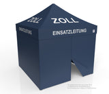 Zoll Faltzelt | Einsatzzelt | Profizelt | Schnelleinsatzzelt 3x3 m | EZ-UP-Endouver Alugestell